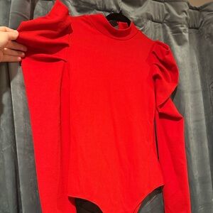 TCEC Bold Red Ribbed Top